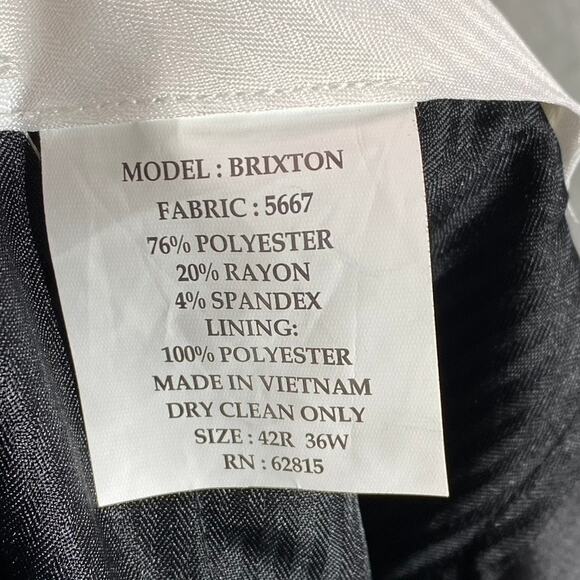 THE SAVILE ROW COMPANY Men's Gray Brixton Flat Front Suit Pants SZ 36 - Picture 8 of 9